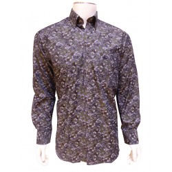 Chemise Feuillage Regular Gris Vert BANDE ORIGINALE