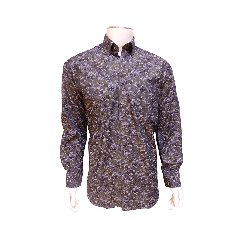 Chemise Feuillage Regular Gris Vert BANDE ORIGINALE Chemise Feuillage Regular Gris Vert BANDE ORIGINALE