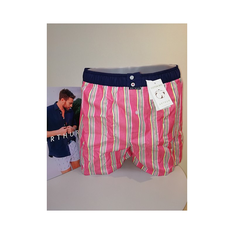 Calecon Slip Rayures Rose Le Club n 880 ARTHUR Couleur Pink Taille lettre S