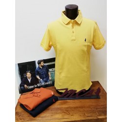 Polo MC maille piquée uni Jaune MCS