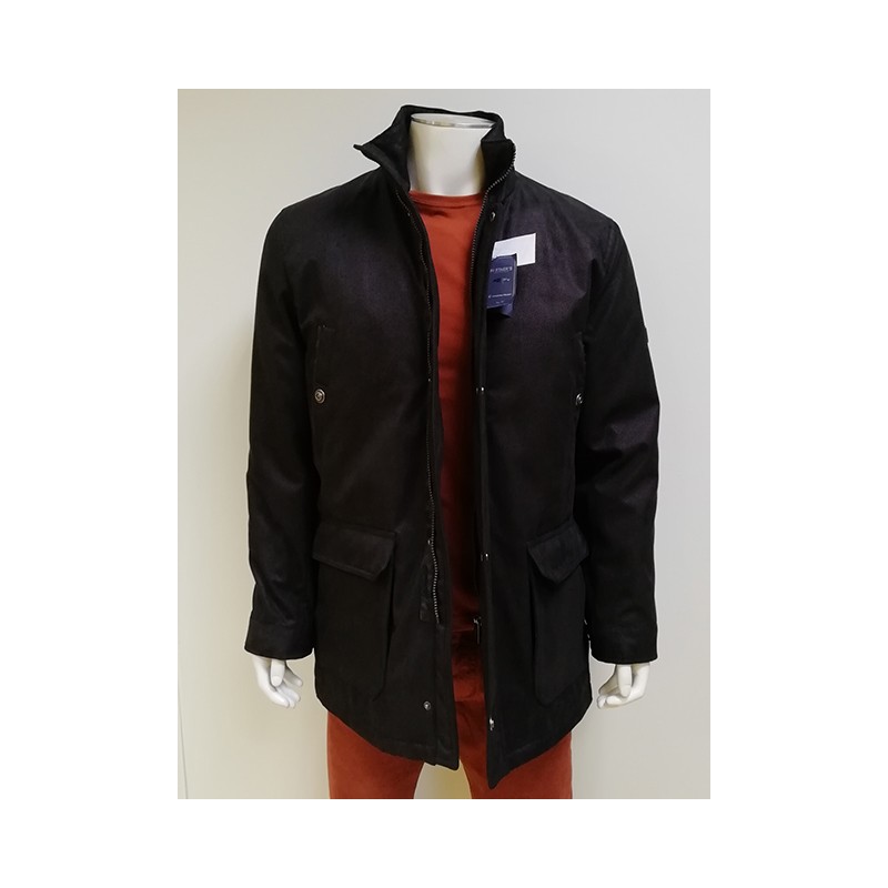 Parka Pascal Suédine Piquetée Noire PARTNER'S Parka Pascal Suédine Piquetée Noire PARTNER'S