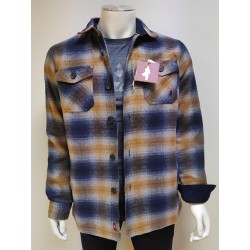 Sur-Chemise à carreaux indigo MCS
