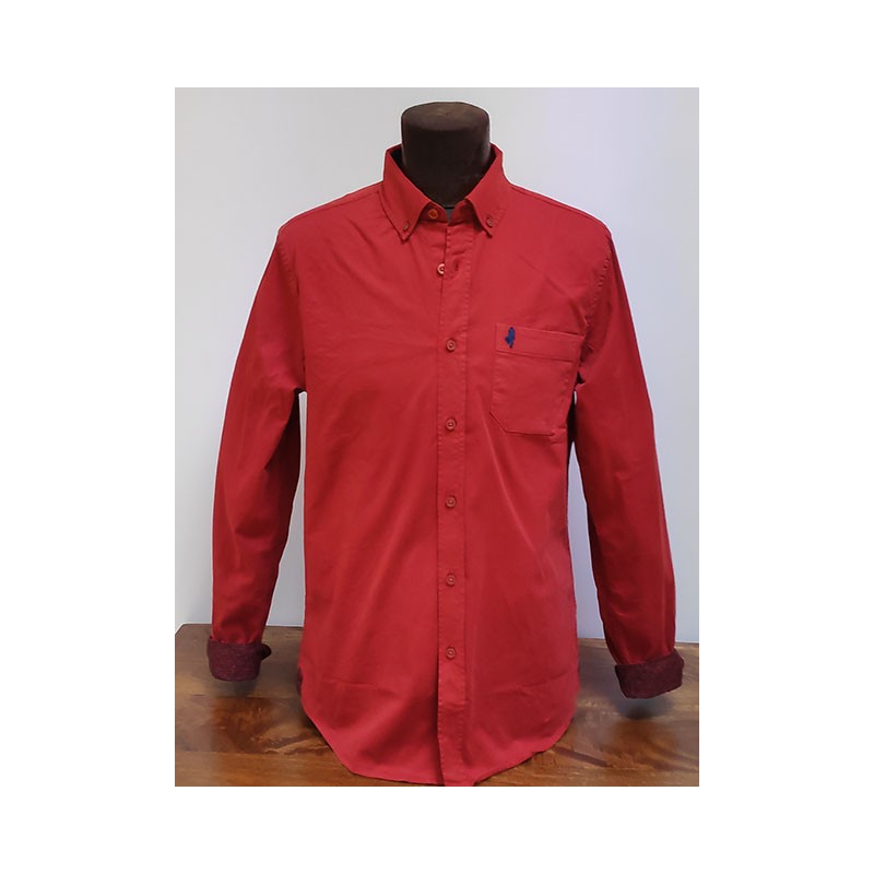 Chemise Gabardine Coton Strech Brique MCS