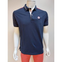 Polo Uni Marine Matière Tee Shirt DELAHAYE