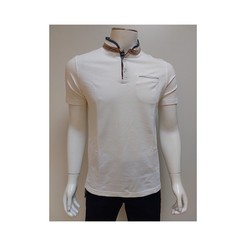 Polo Col Mao Uni Ecru Delahaye Polo Col Mao Uni Ecru Delahaye
