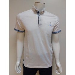 Polo Blanc Motifs Géométriques Dario Beltran