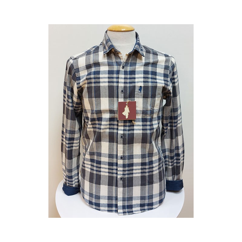 Chemise à carreaux bleu vintage MCS Chemise à carreaux bleu vintage MCS