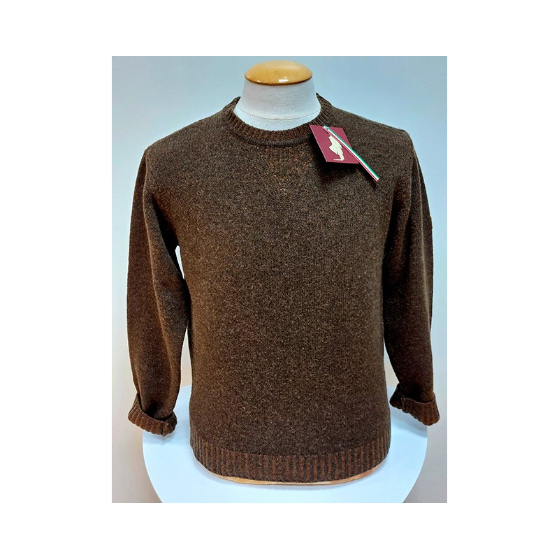 Pull vanisé col rond noisette MCS Pull vanisé col rond noisette MCS