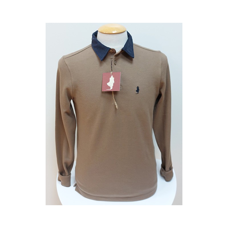 Polo chaud col velours beige MCS