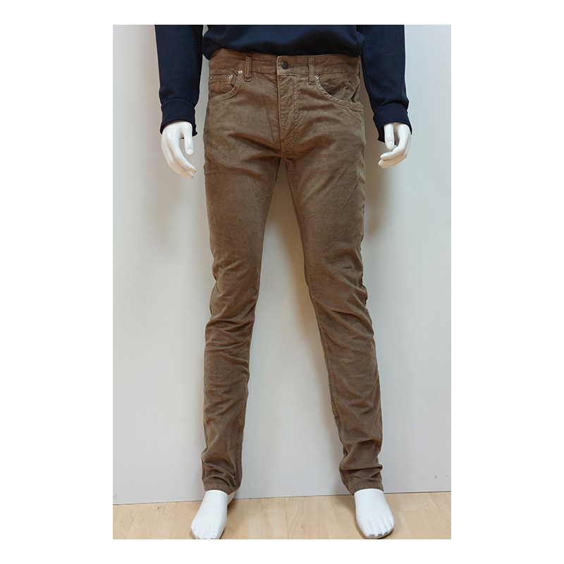Pantalon 5 poches en velours cotelé beige MCS Pantalon 5 poches en velours cotelé beige MCS