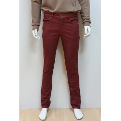 Pantalon 5 poches natté regular rouge brûlé MCS