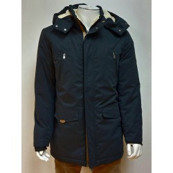 Parka à capuche doublée sherpa Bleu marine MCS