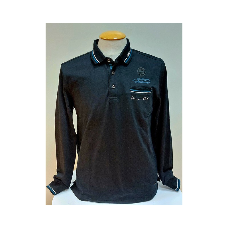Polo Noir manches longues DELAHAYE Polo Noir manches longues DELAHAYE