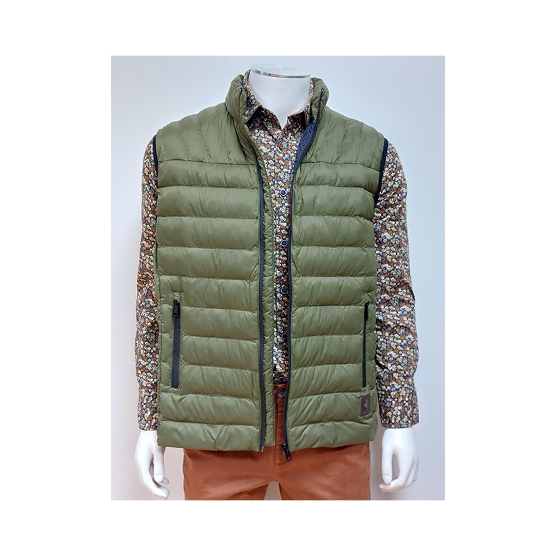 Doudoune sans manches vert iguane