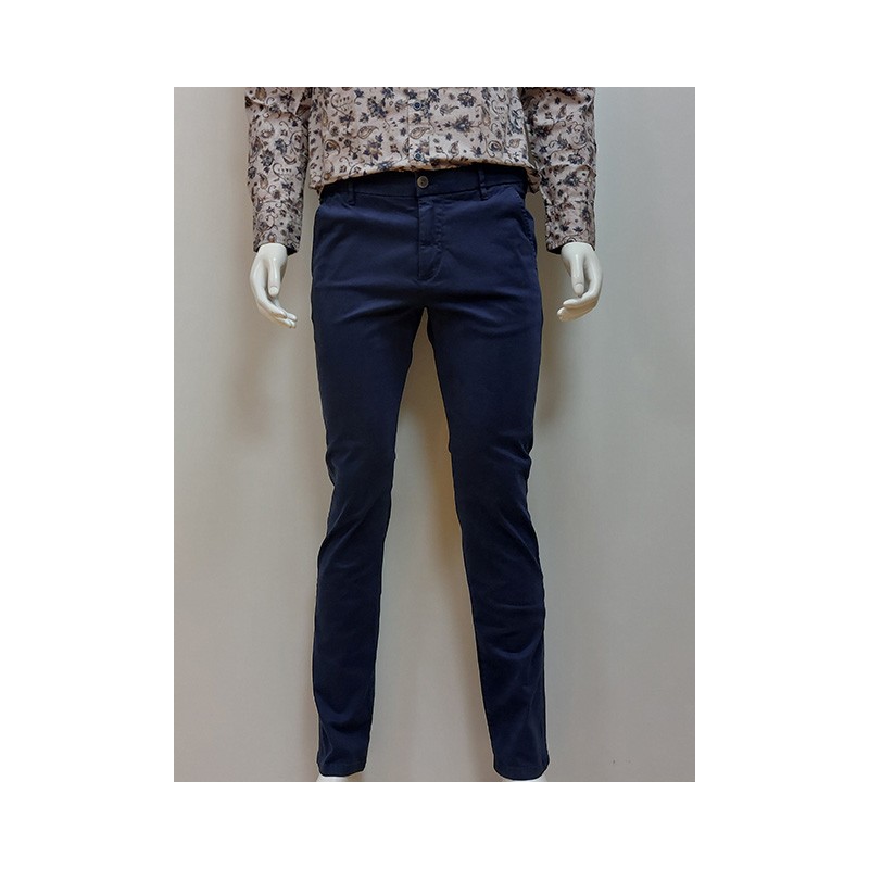 Pantalon chino gabardine unie marine MCS Pantalon chino gabardine unie marine MCS