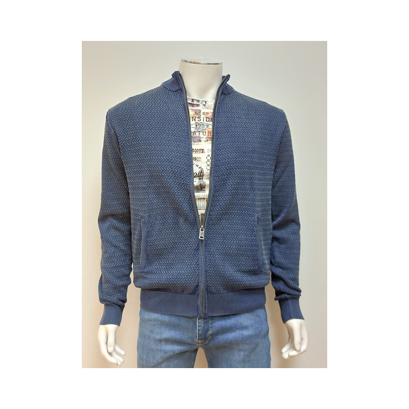 Gilet col montant en maille fantaisie MCS Gilet col montant en maille fantaisie MCS