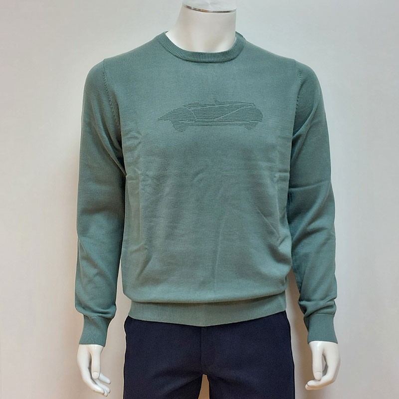 Pull Coton Brodé Brume DELAHAYE