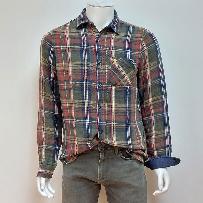 Chemise double face à carreaux en denim MCS Chemise double face à carreaux en denim MCS
