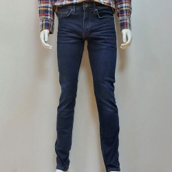 Jean stretch regular tapered détail cuir MCS