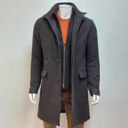 Manteau 3/4 lainage Marron Ebène MCS