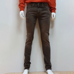 Jean stretch regular tapered coloré Chocolat MCS