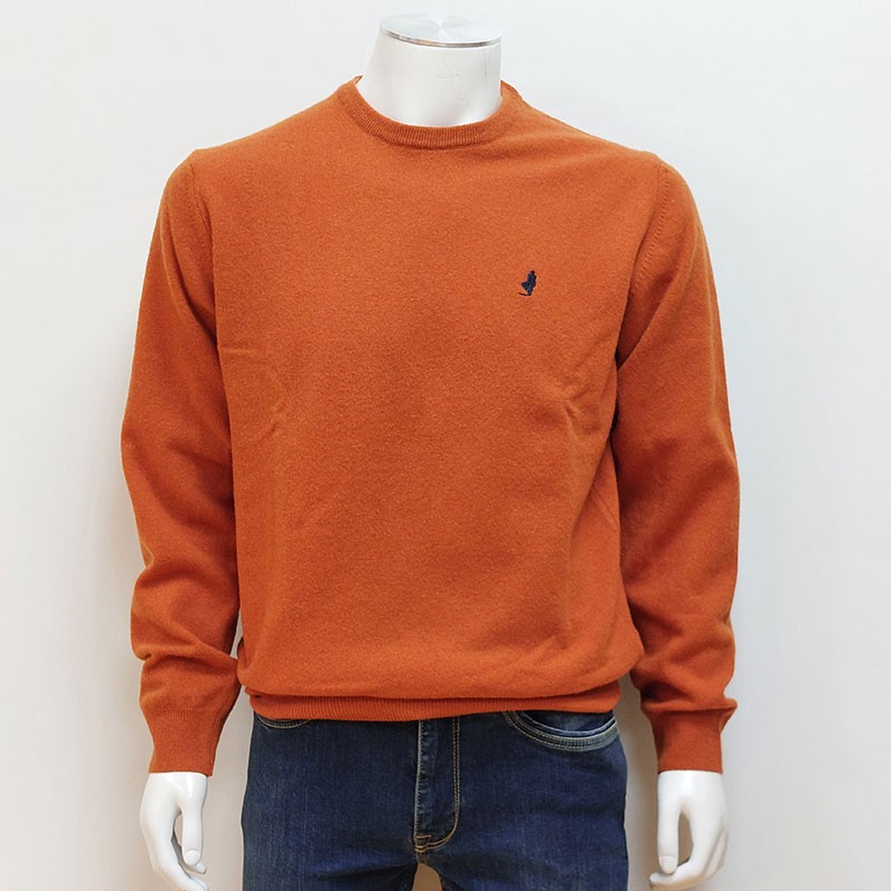 Pull col rond en laine brique MCS Pull col rond en laine brique MCS