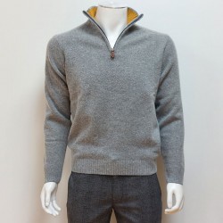Pull Col Zip Laine Doster Gris LA SQUADRA