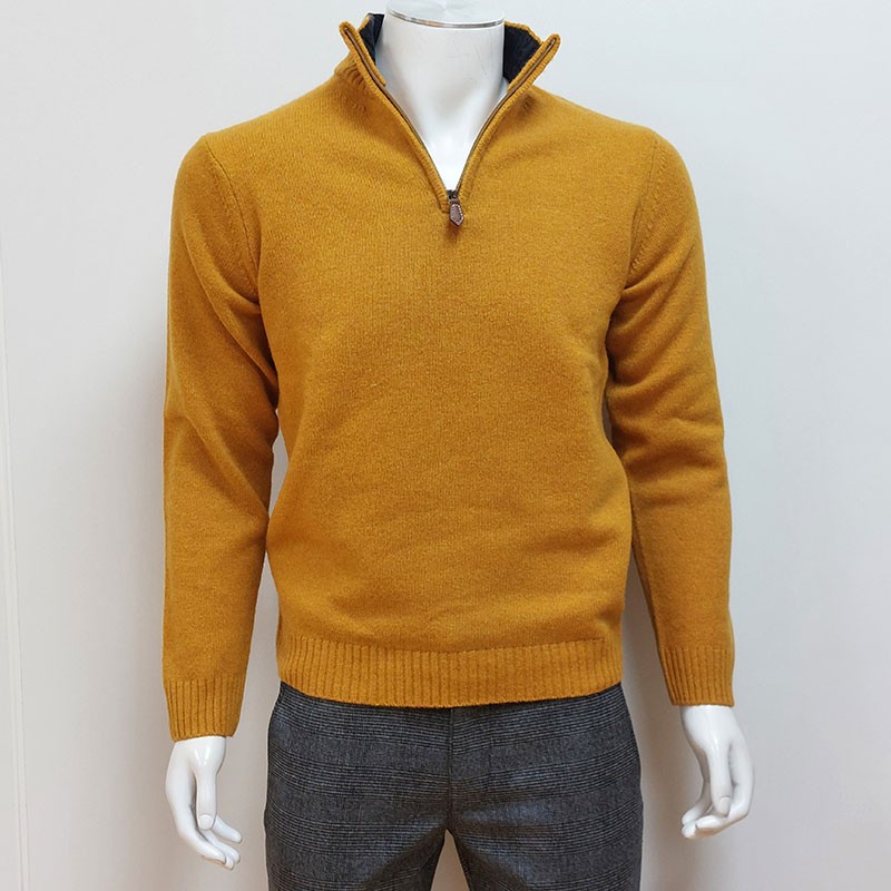 Pull Col Zip Laine Doster Miel LA SQUADRA