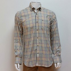 Chemise à carreaux kaki/beige CORCOBA