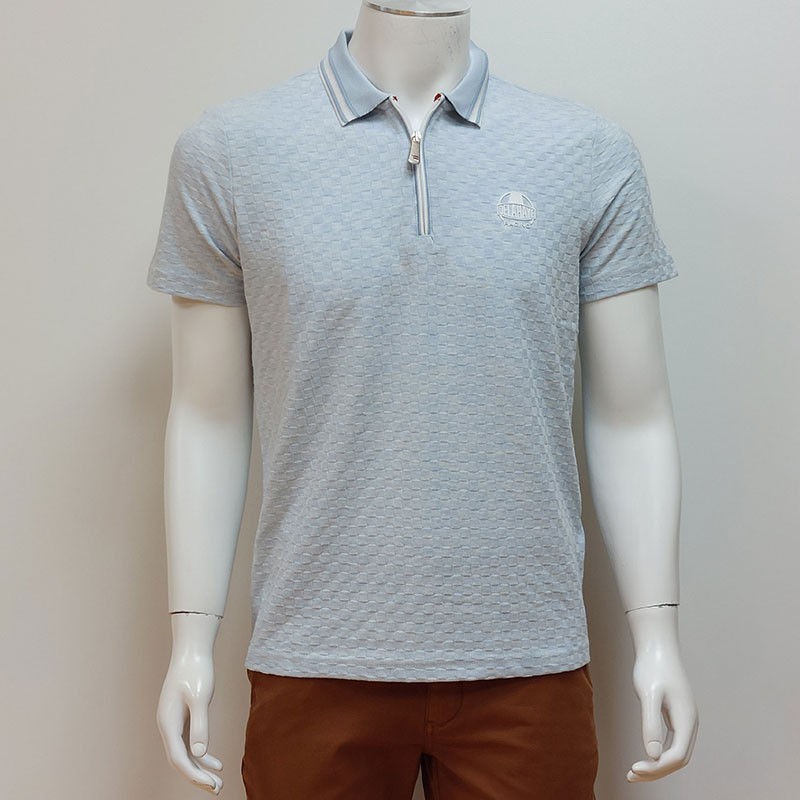 Polo Maille Damier Ciel DELAHAYE Polo Maille Damier Ciel DELAHAYE