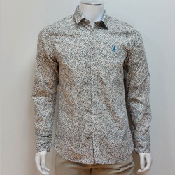 Chemise motif rayures fleurs MCS