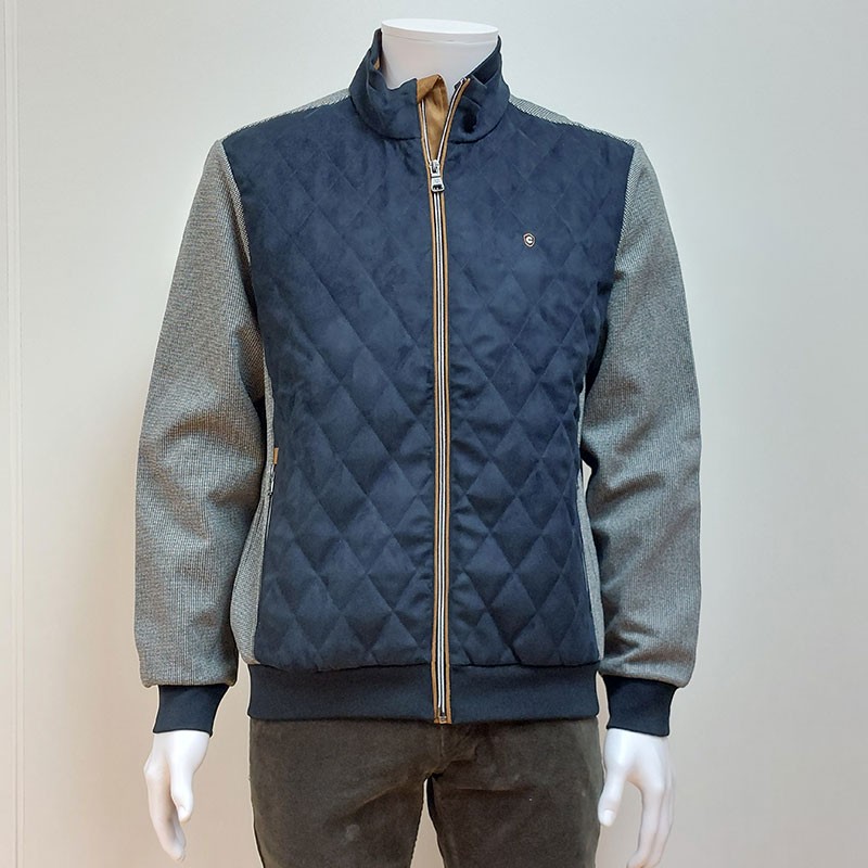 Cardigan zip matelassé Marine COFOX
