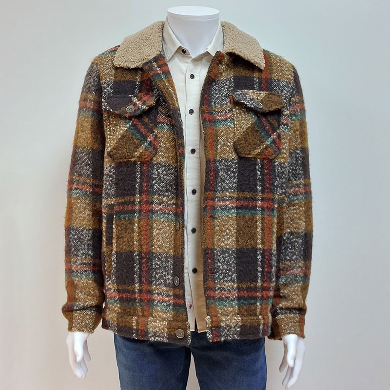 Blouson carreaux col sherpa MCS