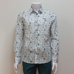 Chemise coton à motifs Corléonis Ecru DELAHAYE