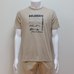 T-shirt imprimé en coton beige Lemenka DELAHAYE