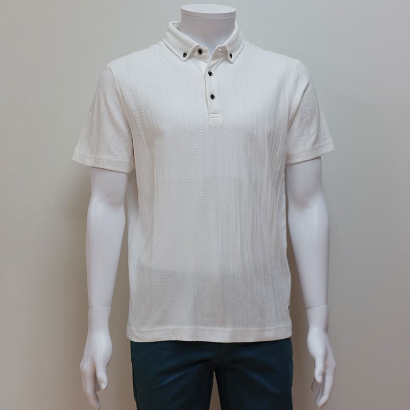 Polo effet jacquard écru Loculus DELAHAYE