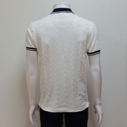 Polo façonné blanc/marine DARIO
