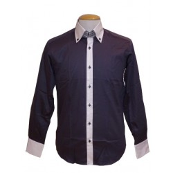 Chemise Ville Fantaisie Anthracite Romano Rossi Taille Lettre S Couleur Anthracite