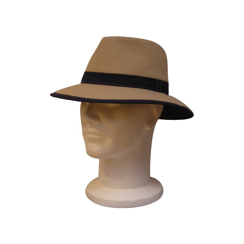 Chapeau Safari Toile Beige Marine CRAMBES Chapeau Safari Toile Beige Marine CRAMBES