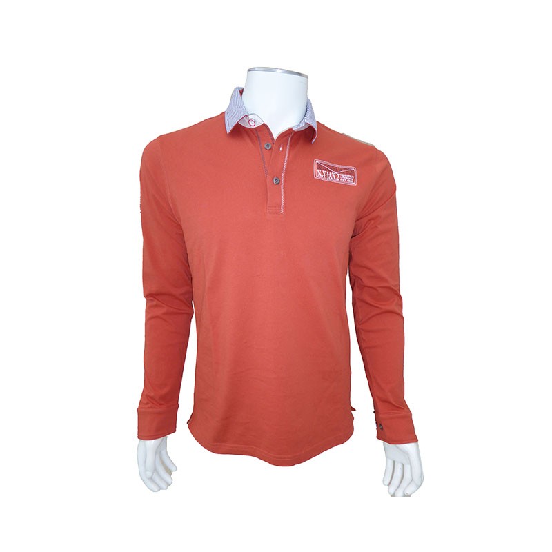 Polo Trevi Manches Longues Terracotta LA SQUADRA Polo Trevi Manches Longues Terracotta LA SQUADRA