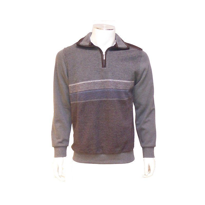 Polo Sweat Bicolore Fango Acier Marron OLIVER HOLTON Polo Sweat Bicolore Fango Acier Marron OLIVER HOLTON