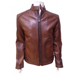 Blouson biker cuir vieilli MCS