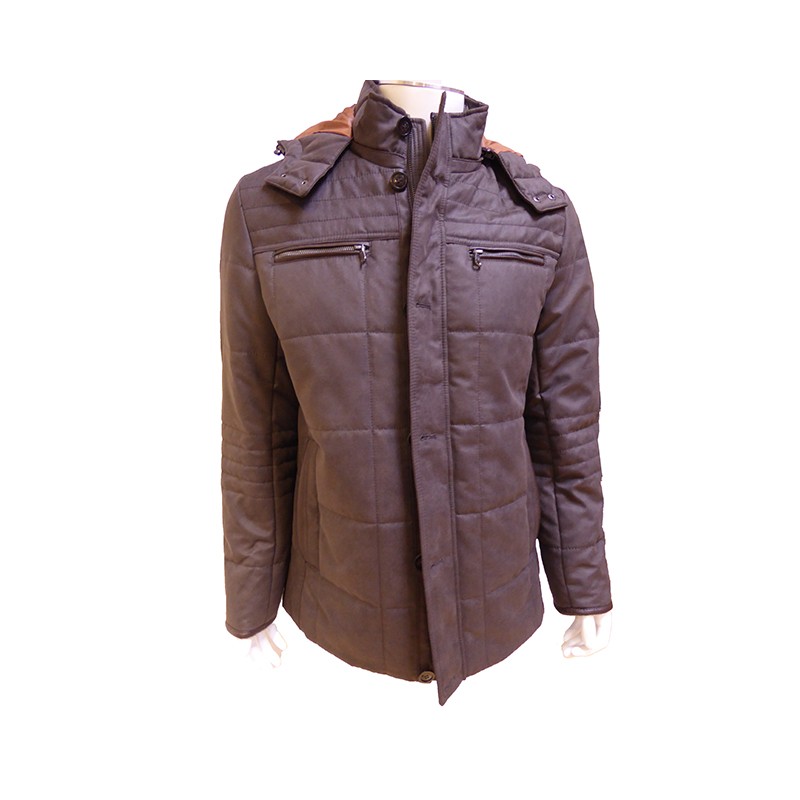 Veste Anorak Suédine Marron Capuche COFOX Veste Anorak Suédine Marron Capuche COFOX