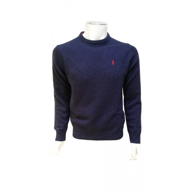 Pull Lamswool Col Rond Marine MCS Pull Lamswool Col Rond Marine MCS